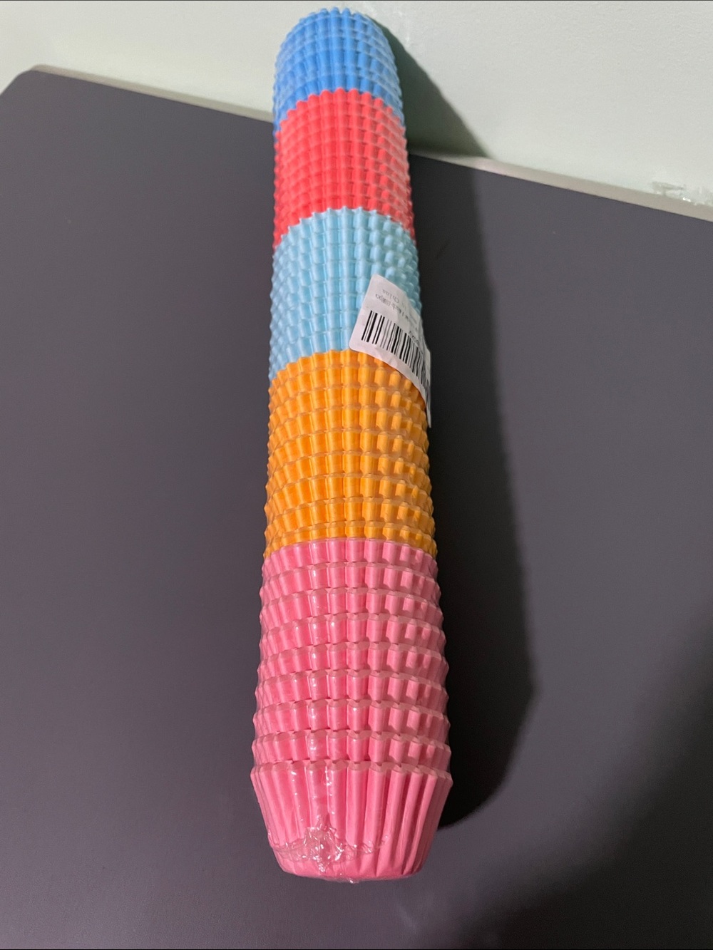 Colorful Assorted mini Cupcake Liners - Pink, Orange, Light Blue, Blue